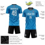 Fußball Sublimation Licht Custom Weiß-Schwarz Uniform Jersey Blau Fußball Sublimation Licht Custom Weiß-Schwarz Uniform Jersey Blau