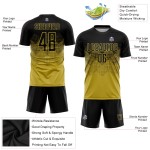 Jersey Custom Old Soccer Gold Uniform Sublimation Schwarz