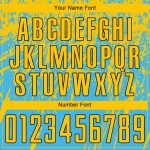 Trikot Blau Sublimation Uniform Custom Gelb-Schwarz Fußball Himmel