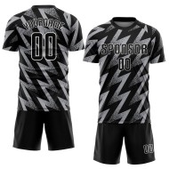 Fußball Sublimation Jersey Grau Schwarz-Weiß Uniform Custom Fußball Sublimation Jersey Grau Schwarz-Weiß Uniform Custom