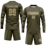 Sublimation zum Fußballdienst, benutzerdefiniertes Salute-Uniform-Trikot Vegas Gold-Camo Olive