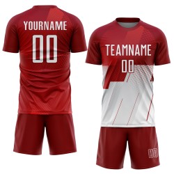 Fußball Sublimation Rot Custom Weiß Uniform Trikot