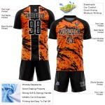 Orange Custom Jersey Sublimation Uniform Abstrakt Schwarz-Weiß Bay Fluid Soccer
