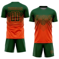 Benutzerdefinierte Fußball Sublimation Uniform Orange Jersey Grün Benutzerdefinierte Fußball Sublimation Uniform Orange Jersey Grün