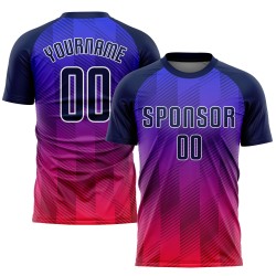 Jersey Navy-Hot Pink Fußball Custom Royal Uniform Sublimation