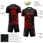 Schwarzes Trikot Fußball Sublimation Uniform Rot Custom Schwarzes Trikot Fußball Sublimation Uniform Rot Custom