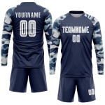 Uniform Navy Trikot Sublimation Fußball Weiß-Camo Custom
