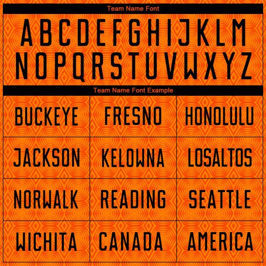 Jersey Orange Black-Bay Custom Shapes Fußball Geometrische Sublimation Uniform Orange