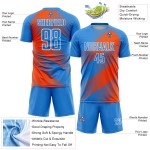 Benutzerdefinierte Pulver Orange-Weiß Uniform Blau Sublimation Jersey Fußball Linie Benutzerdefinierte Pulver Orange-Weiß Uniform Blau Sublimation Jersey Fußball Linie