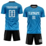 Fußball Sublimation Licht Custom Weiß-Schwarz Uniform Jersey Blau Fußball Sublimation Licht Custom Weiß-Schwarz Uniform Jersey Blau