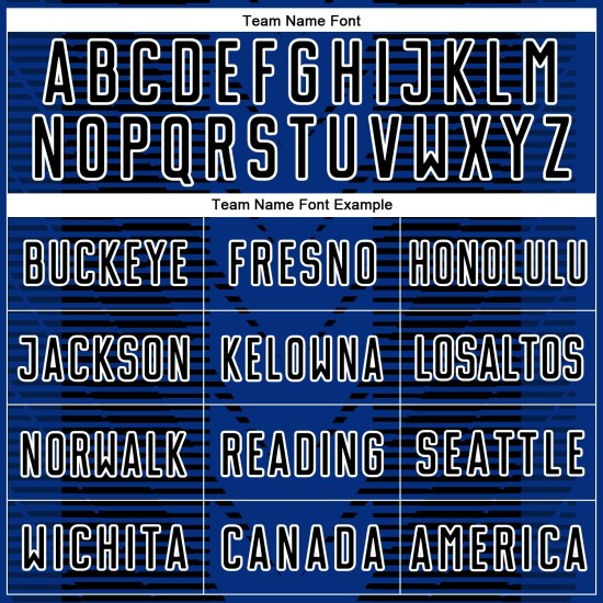 Benutzerdefinierte Blau US Navy Schwarz-Weiß Sublimation Jersey Linien Fußballuniform