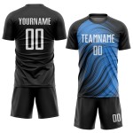 Blaues Trikot Sublimation Light Uniform Custom Soccer Weiß-Schwarz