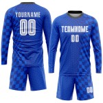 Fußball Royal Trikot Sublimation Uniform Weiß-Schwarz Custom