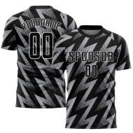 Fußball Sublimation Jersey Grau Schwarz-Weiß Uniform Custom