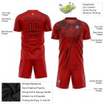 Rote Sublimation Custom Jersey Fußballuniform Schwarz Rote Sublimation Custom Jersey Fußballuniform Schwarz