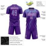 Lila Blau-Rosa Sublimation Jersey Uniform Custom Fußball Licht