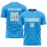 Home Weiß Blau Sublimation Uniform Fußball Jersey Licht Custom
