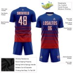 Sublimation Fade Uniform Jersey Custom Nadelstreifen Weiß-Rot Fashion Soccer Royal Sublimation Fade Uniform Jersey Custom Nadelstreifen Weiß-Rot Fashion Soccer Royal