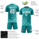 Weiße Uniform Drittes Custom Teal Sublimation Fußballtrikot
