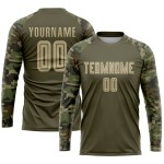Sublimation zum Fußballdienst, benutzerdefiniertes Salute-Uniform-Trikot Vegas Gold-Camo Olive