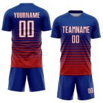 Sublimation Fade Uniform Jersey Custom Nadelstreifen Weiß-Rot Fashion Soccer Royal Sublimation Fade Uniform Jersey Custom Nadelstreifen Weiß-Rot Fashion Soccer Royal