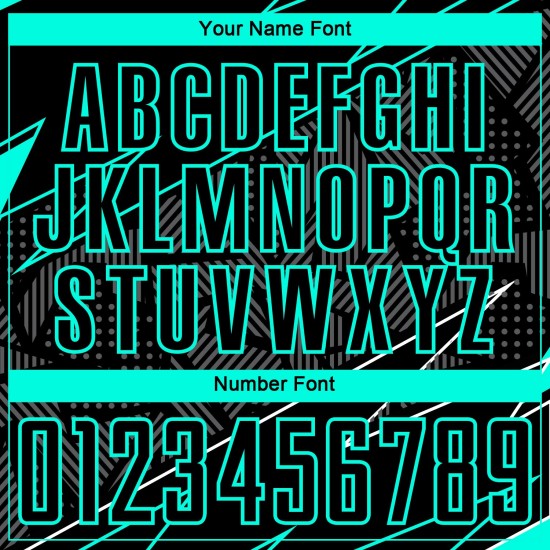 Jersey Uniform Sublimation Aqua Custom Schwarz Fußball Linien Jersey Uniform Sublimation Aqua Custom Schwarz Fußball Linien