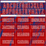 Fußballuniform Royal-Weiß Benutzerdefiniertes Sublimationstrikot Rot