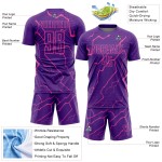 Benutzerdefinierte Lila Sublimation Rosa Uniform Lightning Fußballtrikot Benutzerdefinierte Lila Sublimation Rosa Uniform Lightning Fußballtrikot