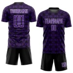 Uniform Jersey Lila Fußball Formen Benutzerdefinierte Geometrische Schwarz-Weiß Sublimation
