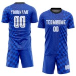 Fußball Royal Trikot Sublimation Uniform Weiß-Schwarz Custom