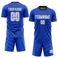 Fußball Royal Trikot Sublimation Uniform Weiß-Schwarz Custom Fußball Royal Trikot Sublimation Uniform Weiß-Schwarz Custom