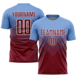 Trikot Sublimation Light Uniform Crimson-Creme Custom Soccer Blau