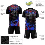 Royal-Red Sublimation Jersey Uniform Schwarz Fußball Schwarz Custom