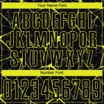 Gelbes Fußballuniform-Trikot, individuell, schwarz, Sublimation, Neon