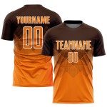 Benutzerdefinierte Sublimation Jersey Bay Soccer Braun Uniform Orange-Weiß