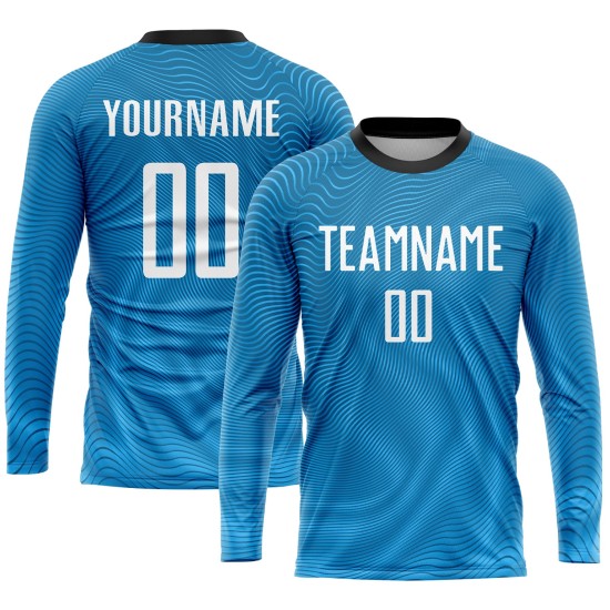 Fußball Sublimation Licht Custom Weiß-Schwarz Uniform Jersey Blau Fußball Sublimation Licht Custom Weiß-Schwarz Uniform Jersey Blau