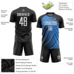 Blaues Trikot Sublimation Light Uniform Custom Soccer Weiß-Schwarz