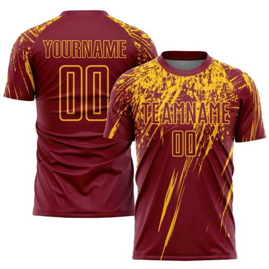 Gelbe Uniform Custom Sublimation Crimson Fußballtrikot Gelbe Uniform Custom Sublimation Crimson Fußballtrikot
