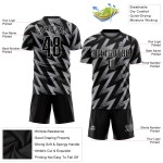 Fußball Sublimation Jersey Grau Schwarz-Weiß Uniform Custom