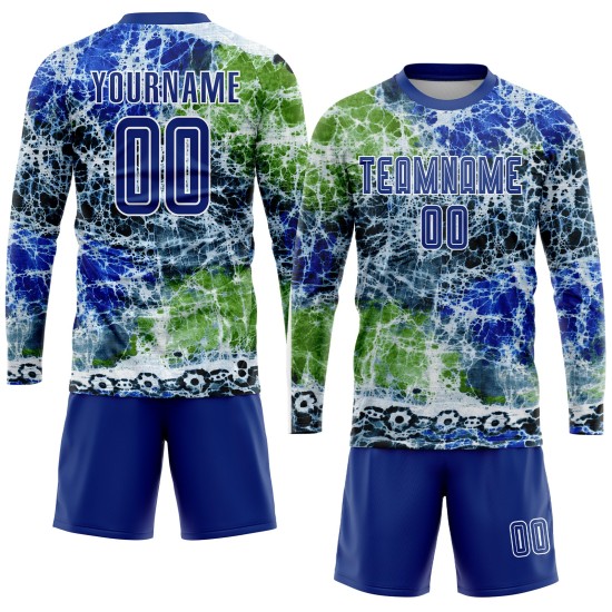 Fußball Royal-White Tie Jersey Custom Dye Uniform Sublimation