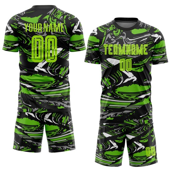 Grüne Fußballuniform Grün-Aurora Sublimation Custom Neon Jersey Figur