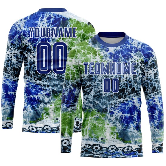 Fußball Royal-White Tie Jersey Custom Dye Uniform Sublimation