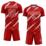 Benutzerdefinierte weiße Fußball-rote Trikotuniform Sublimation