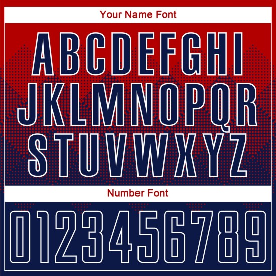 Uniform Rot Marine-Weiß Fußballtrikot Benutzerdefinierte Sublimation