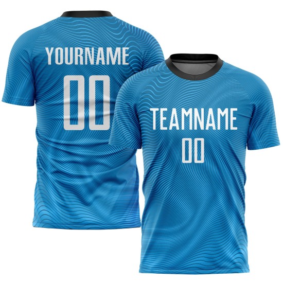 Fußball Sublimation Licht Custom Weiß-Schwarz Uniform Jersey Blau Fußball Sublimation Licht Custom Weiß-Schwarz Uniform Jersey Blau