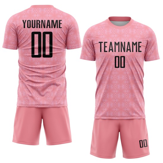 Fußballuniform Rosa Trikot Formen Rosa Mittel Geometrisch Schwarzlicht Sublimation Custom Fußballuniform Rosa Trikot Formen Rosa Mittel Geometrisch Schwarzlicht Sublimation Custom
