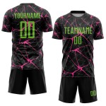 Fußball Sublimation Uniform Schwarz Grün-Pink Custom Jersey Neon