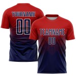 Uniform Rot Marine-Weiß Fußballtrikot Benutzerdefinierte Sublimation